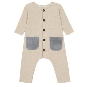 ZHOE & TOBIAH Knitted Jumpsuit with Pockets Heather beige Size 18 months